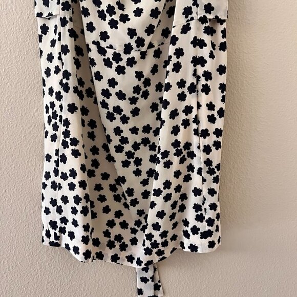 Balenciaga Paris White Silk Blend Clover Print Cowl Neck Mini Dress 36 / US 6  - Picture 4 of 9